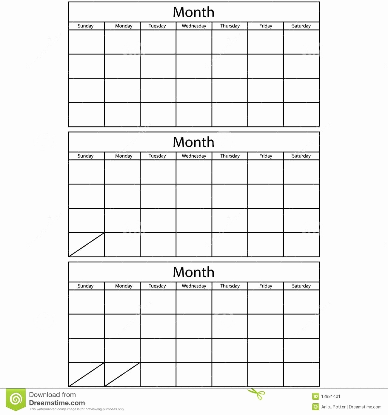 Free Blank 3 Month Calendar Template 2023