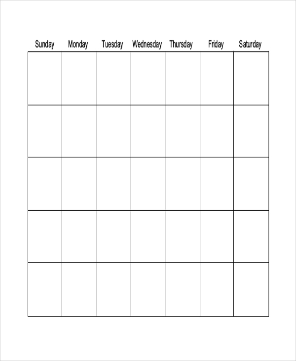 FREE 6 Sample Blank Printable Calendar Templates In MS Word PDF