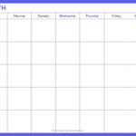 Free Monthly Printable Blank Calendar Templates Online Download PDF