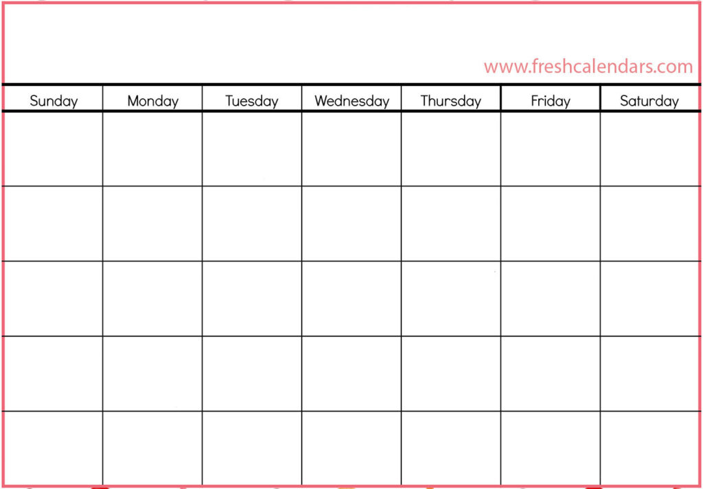 Free Printable Blank Calendar 2020