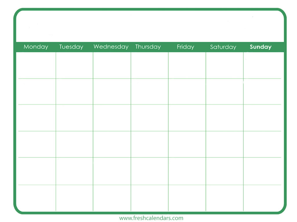 Free Printable Blank Calendar 2020