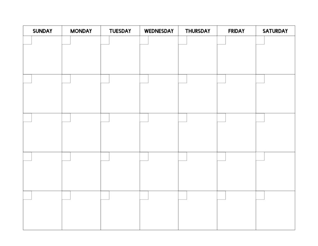 Free Printable Blank Calendar Template Paper Trail Design