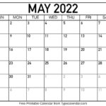 Free Printable May 2022 Calendars