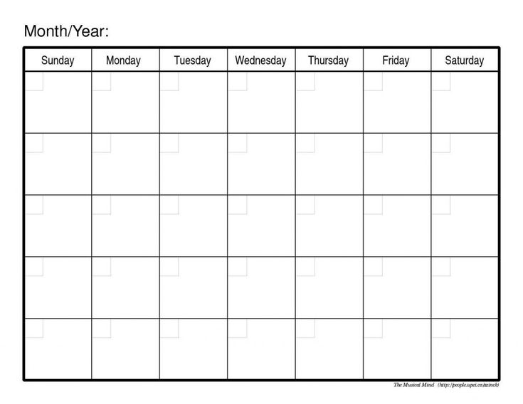 Free Printable Monthly Calendars Weekly Calendar Template Blank 