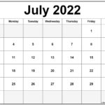 July 2022 Calendar Printable Free Printable Calendar Monthly