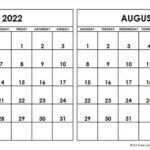 July August 2022 Calendar Monday Start Editable Two Months Template