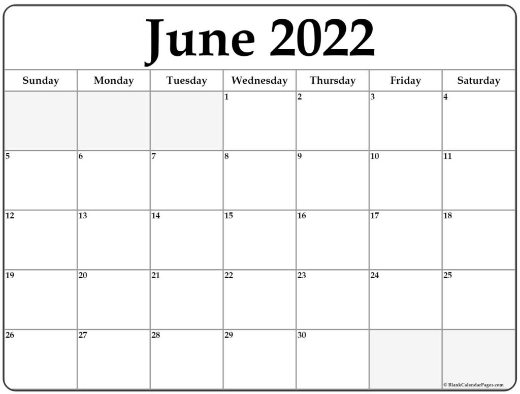 June 2022 Calendar Free Printable Calendar Templates