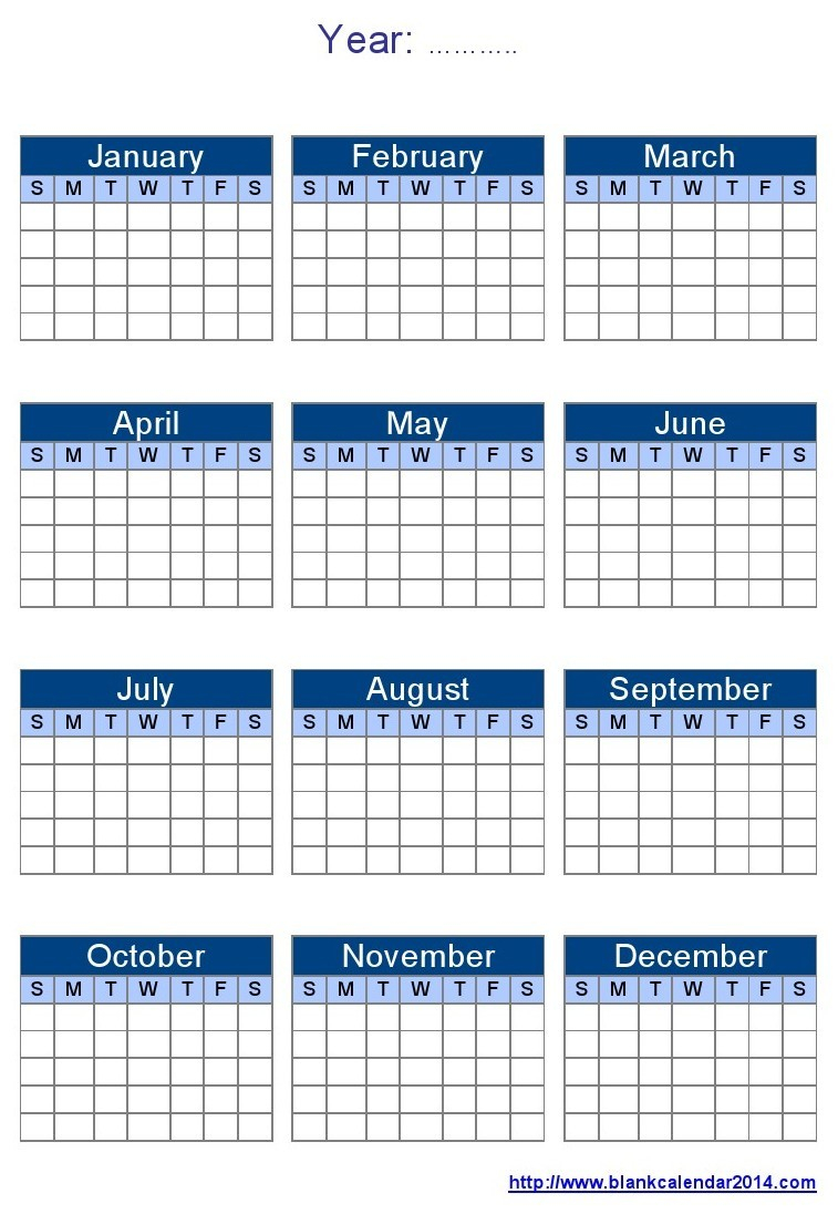 Lovely Printable Blank Yearly Calendar Free Printable Calendar Monthly