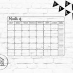 Monthly Chalkboard Calendar SVG Chalkboard Calendar Blank Monthly