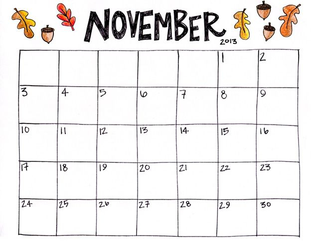 November Calendar Printable Print It Out At Azulhome Calendar 