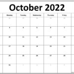 October 2022 Calendar Free Printable Calendar Templates