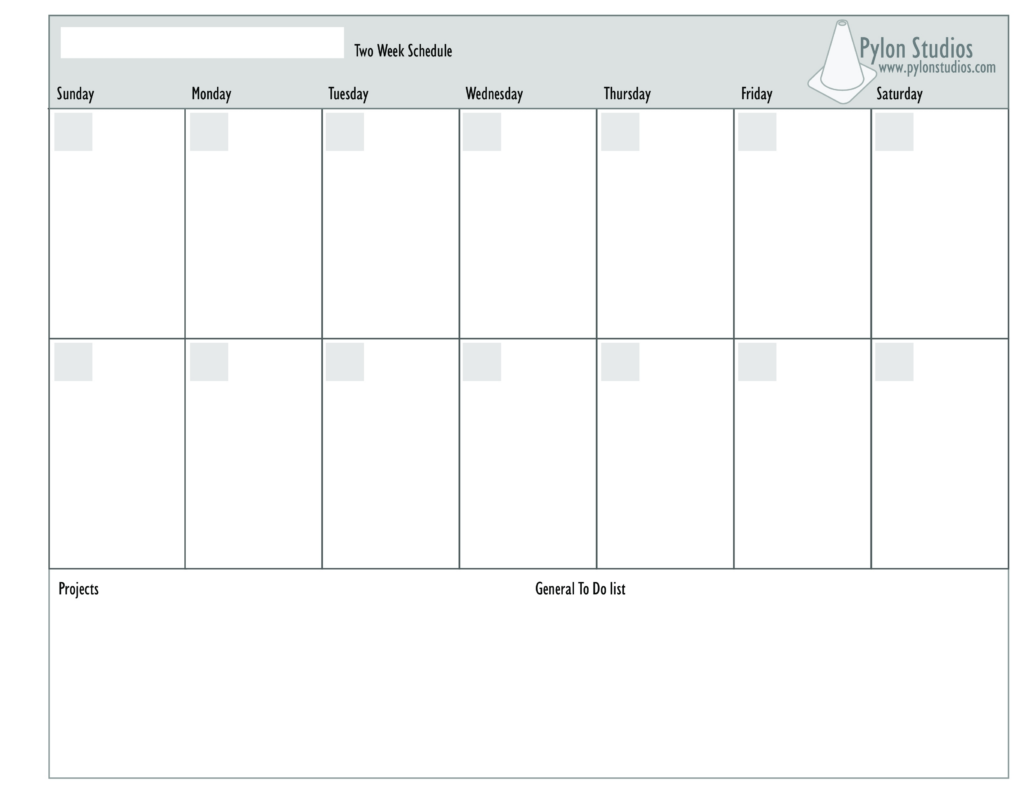 Printable 2 Week Blank Calendar Template Calendar Template Printable