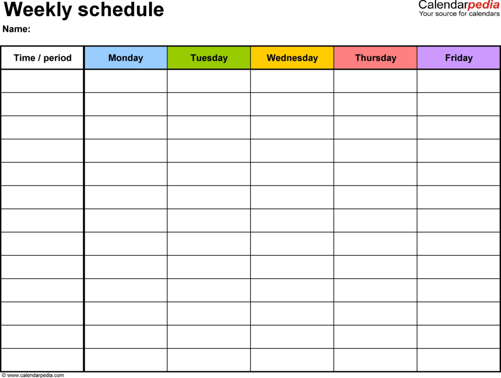 Printable Blank Bi Weekly Employee Schedule Calendar Inspiration Design