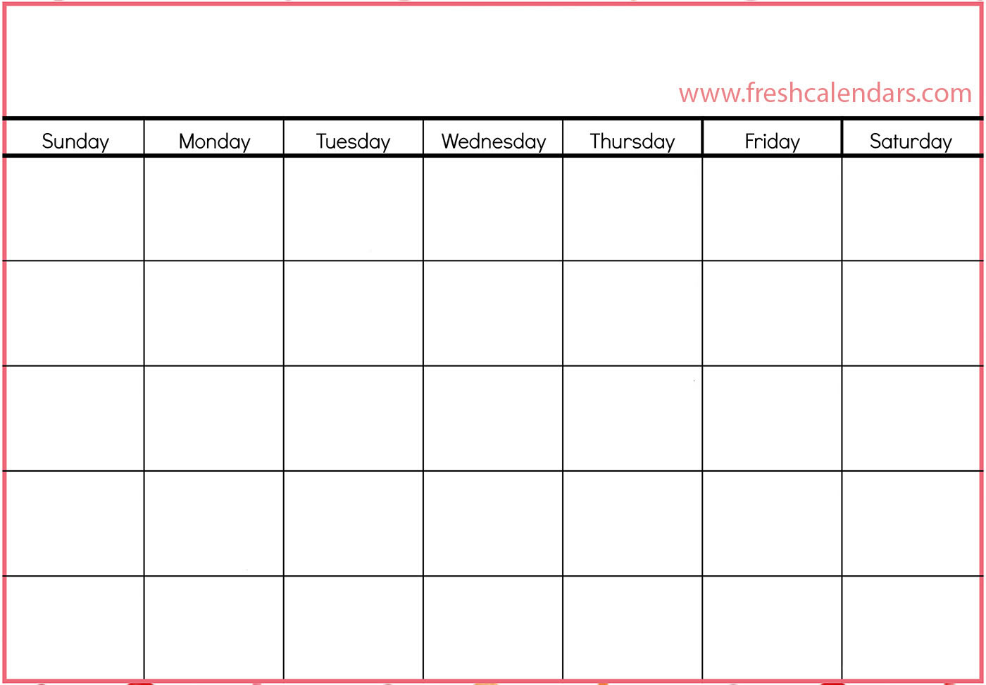 Printable Blank Calendar Templates