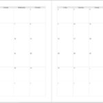 Printable Blank Monthly Calendar 2 Pages Example Calendar Printable