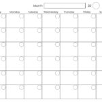 Printable Blank Monthly Calendar Activity Shelter