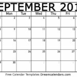 Printable September 2019 Calendar By Dream Calendars On CodePen