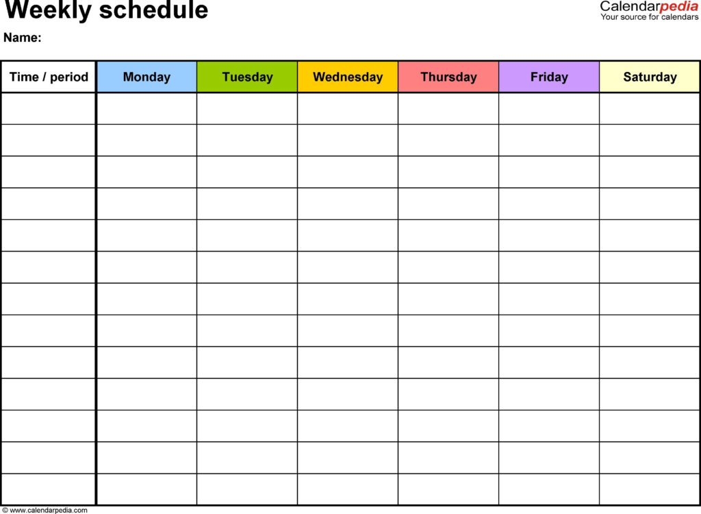 Remarkable 6 Week Blank Calendar Template Weekly Calendar Template 