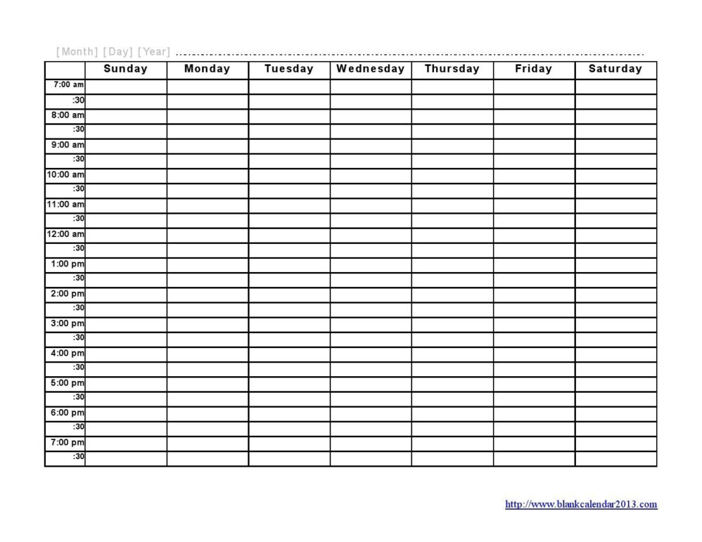 Schedule Templates Free Printable Weekly Calendar Free Weekly Blank 