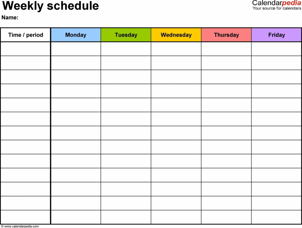 Schedule With Time Slots Printable Printable Calendar Template 2020