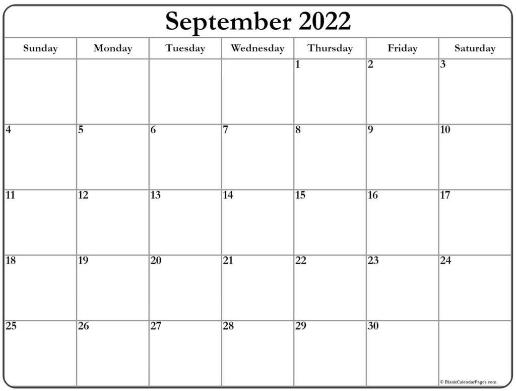 September 2022 Calendar Free Printable Calendar Templates