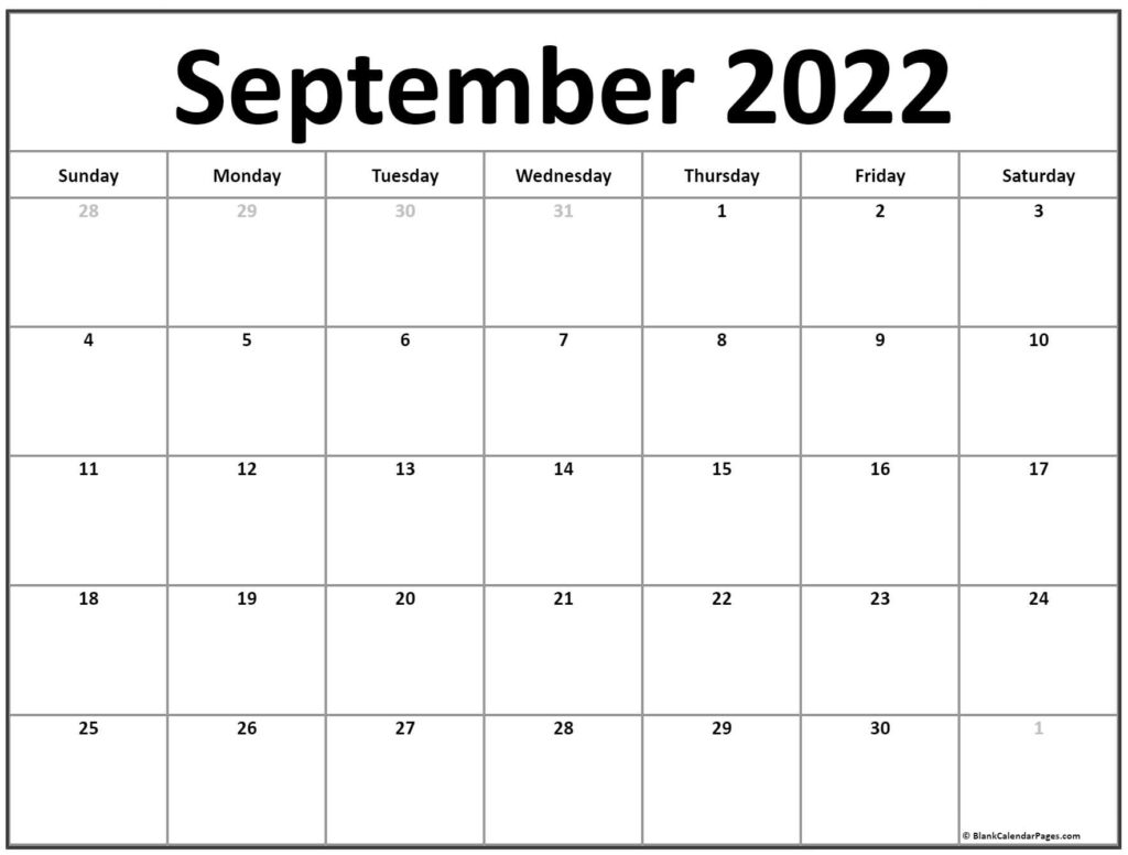 September 2022 Calendar Free Printable Calendar Templates