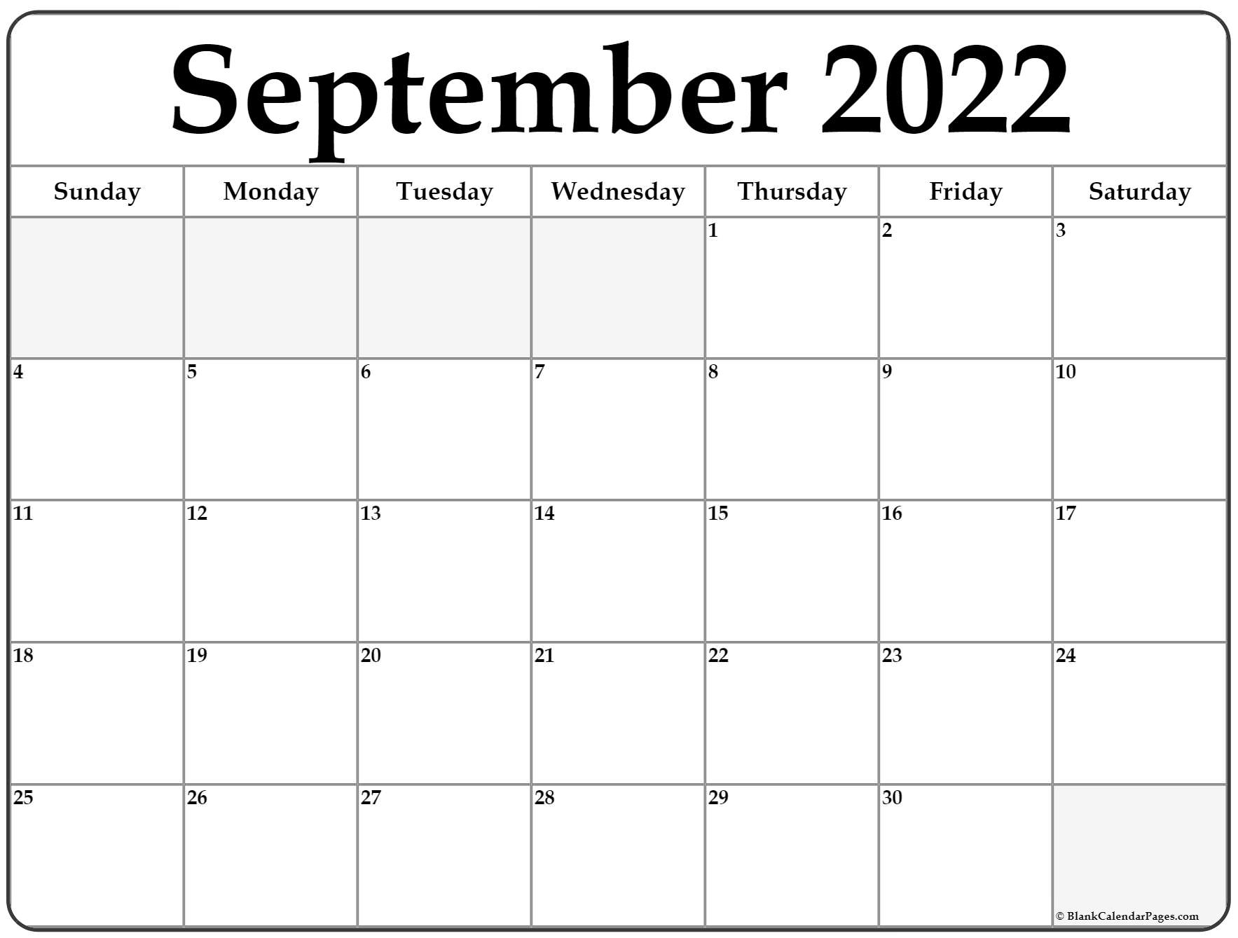 September 2022 Calendar Free Printable Calendar Templates