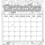 September Coloring Calendar Coloring Pages Printable