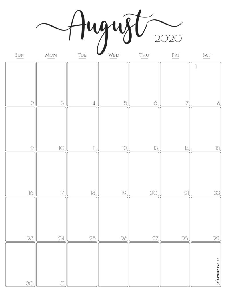 Simple Elegant Vertical 2021 Monthly Calendar Pretty Printables 