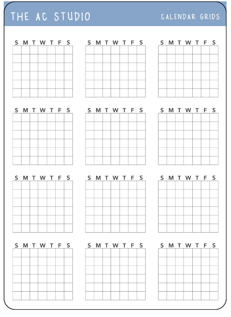 This Item Is Unavailable Etsy Printable Calendar Grid Printable 