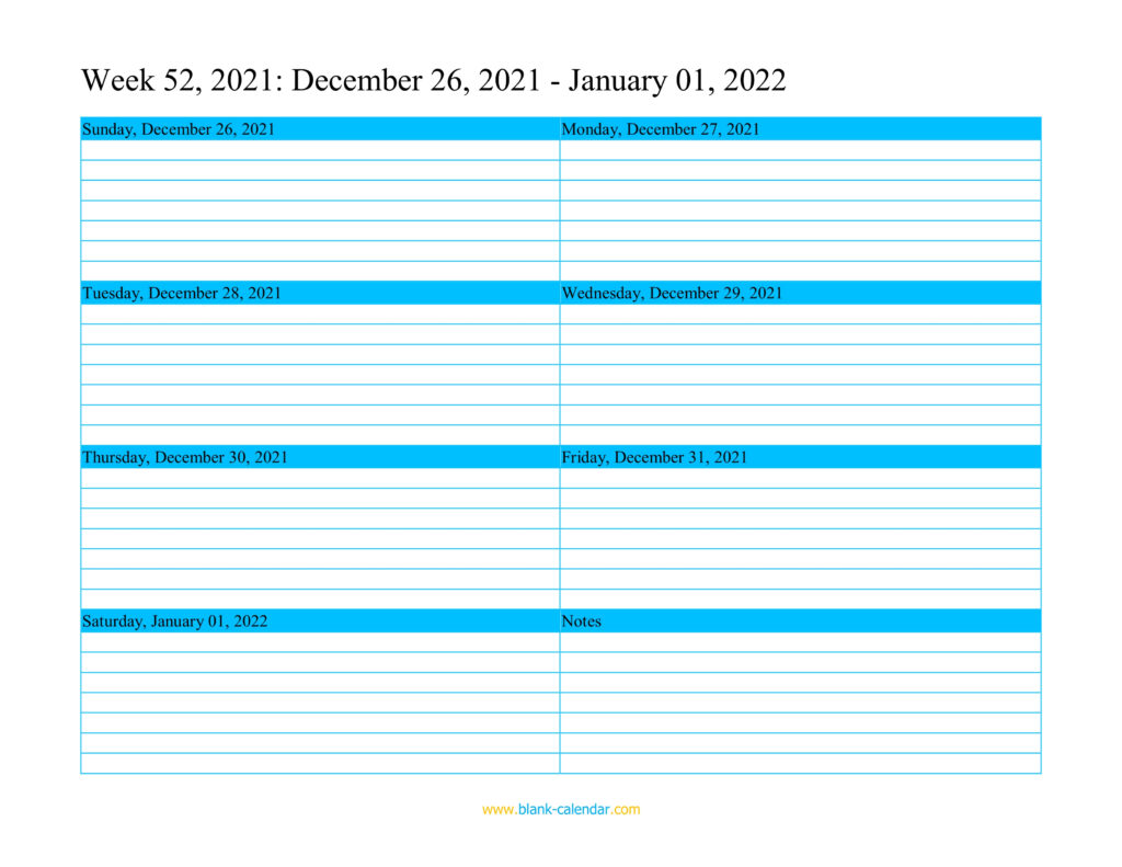 Weekly Calendar 2022 WORD EXCEL PDF 