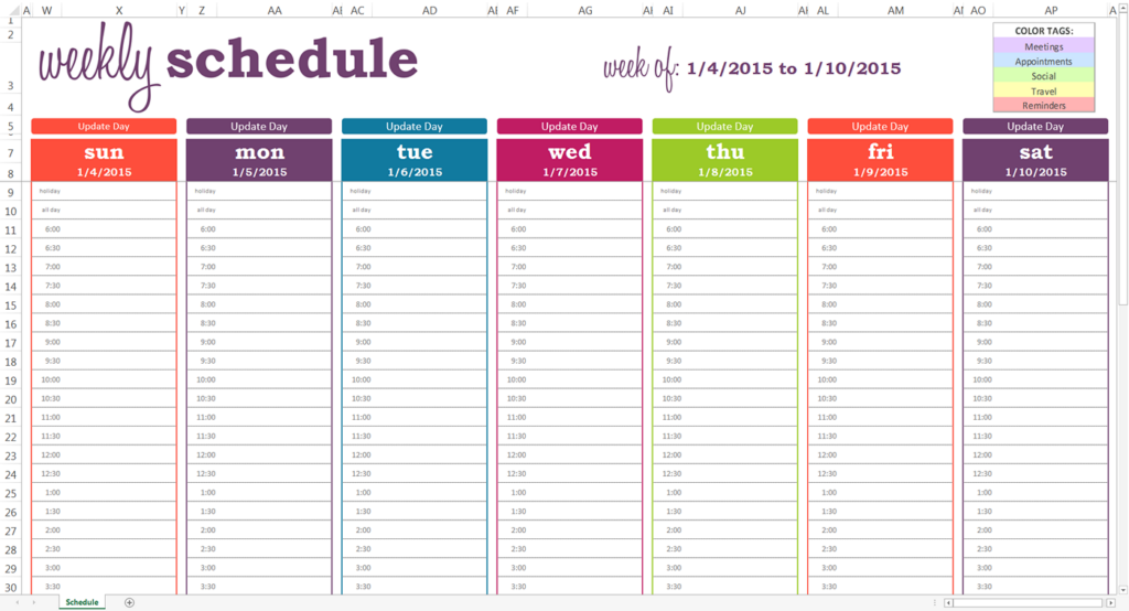 Weekly Calendar Template With Time Slots Google Search Weekly 