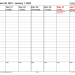 Weekly Calendars 2022 For Excel 12 Free Printable Templates