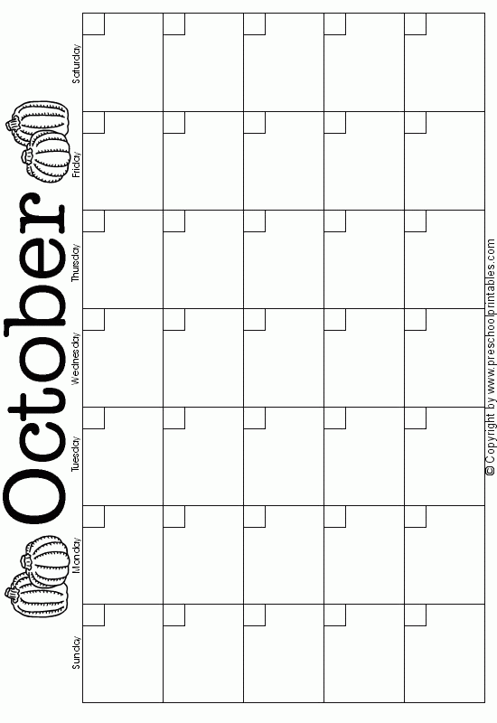 Www preschoolprintables October Preschool Calendar Calendar 