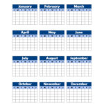 Yearly Blank Calendar Potrait Free Printable Templates