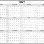 2022 Year Calendar Yearly Printable