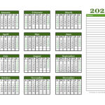 2022 Yearly Calendar With Blank Notes Free Printable Templates