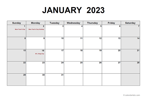 2023 Blank Monthly Calendar 01 Blank Calendar Printable