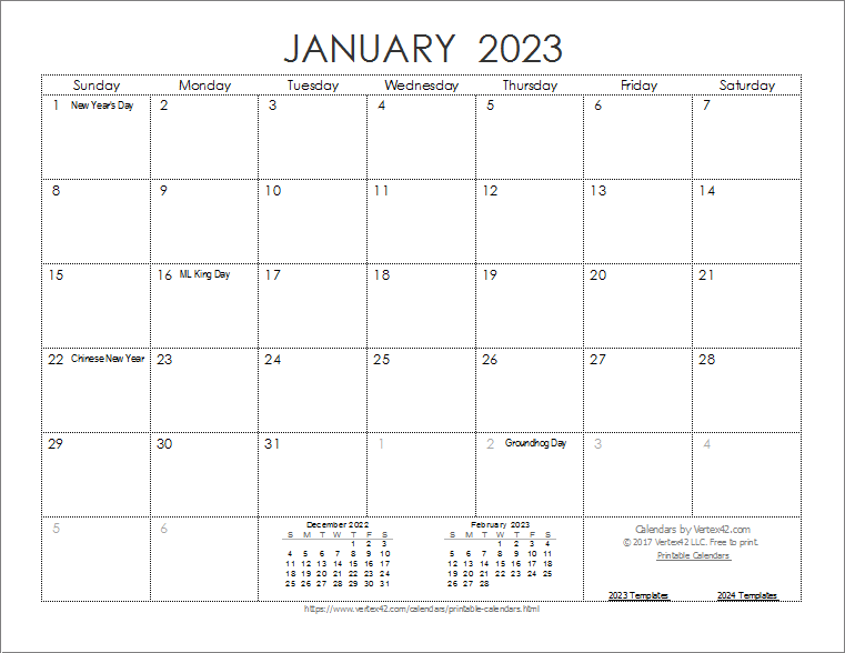 2023 Calendar Templates And Images