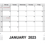 2023 Monthly Calendar PDF Free Printable Templates