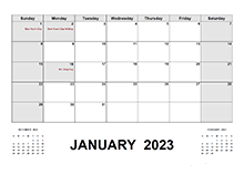 2023 Monthly Calendar PDF Free Printable Templates