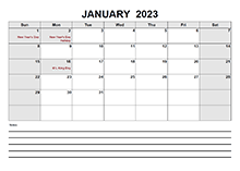 2023 Monthly Calendar PDF Free Printable Templates