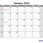 2023 Monthly Calendar With Daily Notes Free Printable Templates