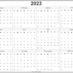 2023 Year Calendar Yearly Printable