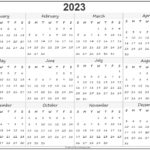 2023 Year Calendar Yearly Printable