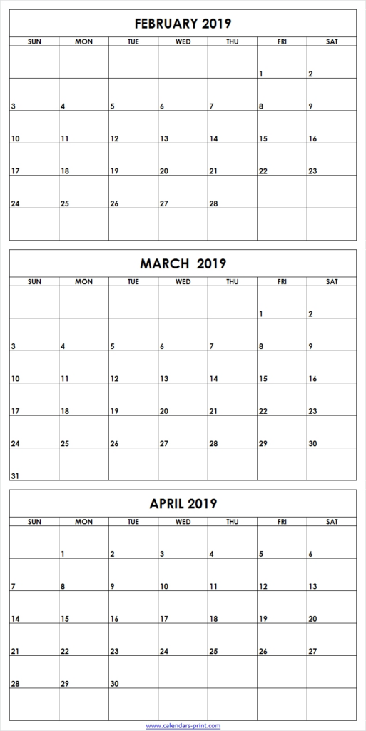 3 Month Blank Printable Calendar Template Printable