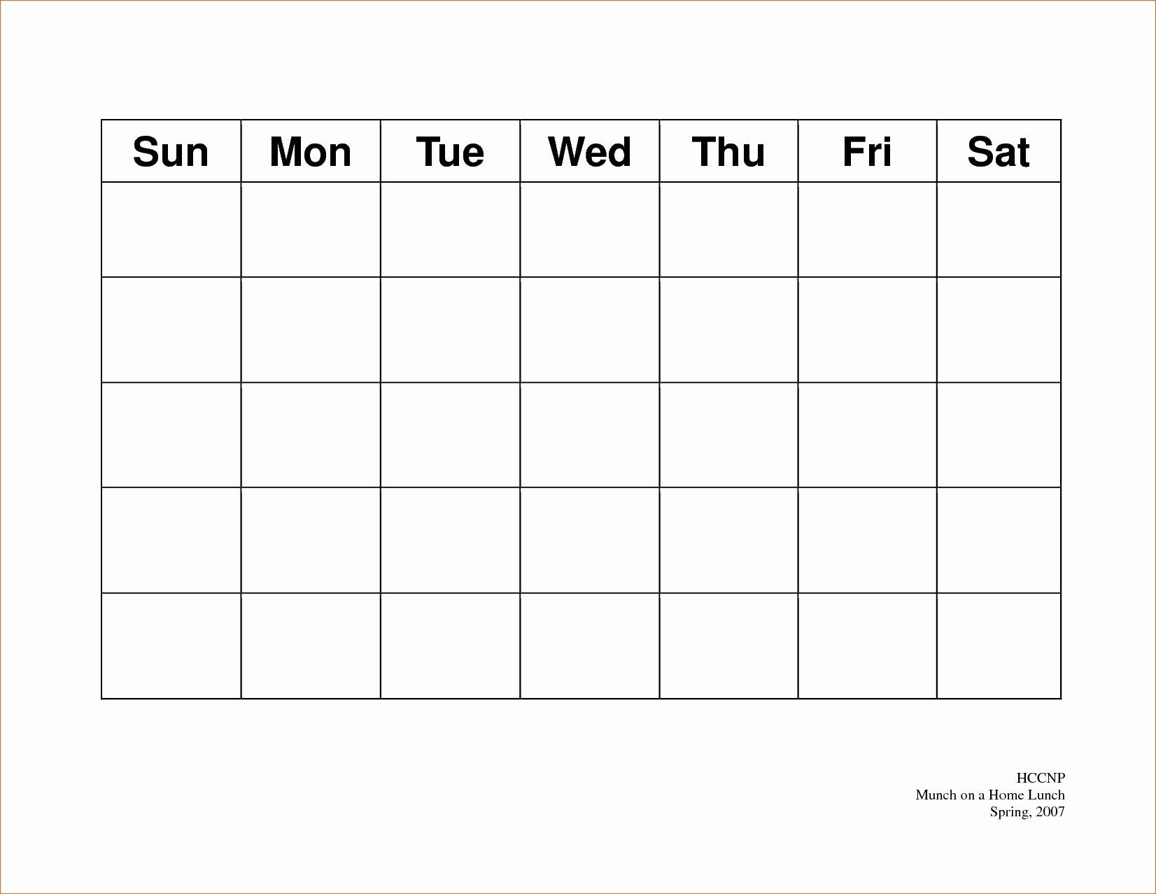 5 Day Schedule Template Elegant Free Printable 5 Day Monthly Calendar