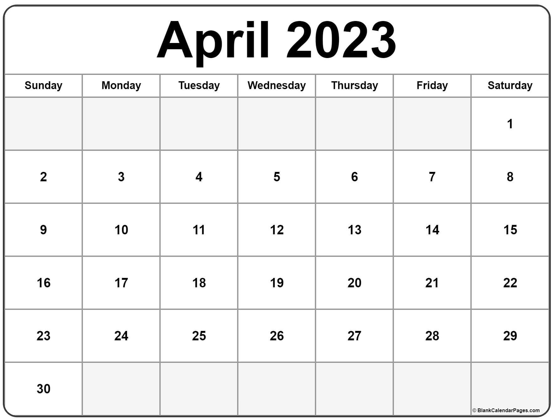 April 2023 Calendar Free Printable Calendar Templates