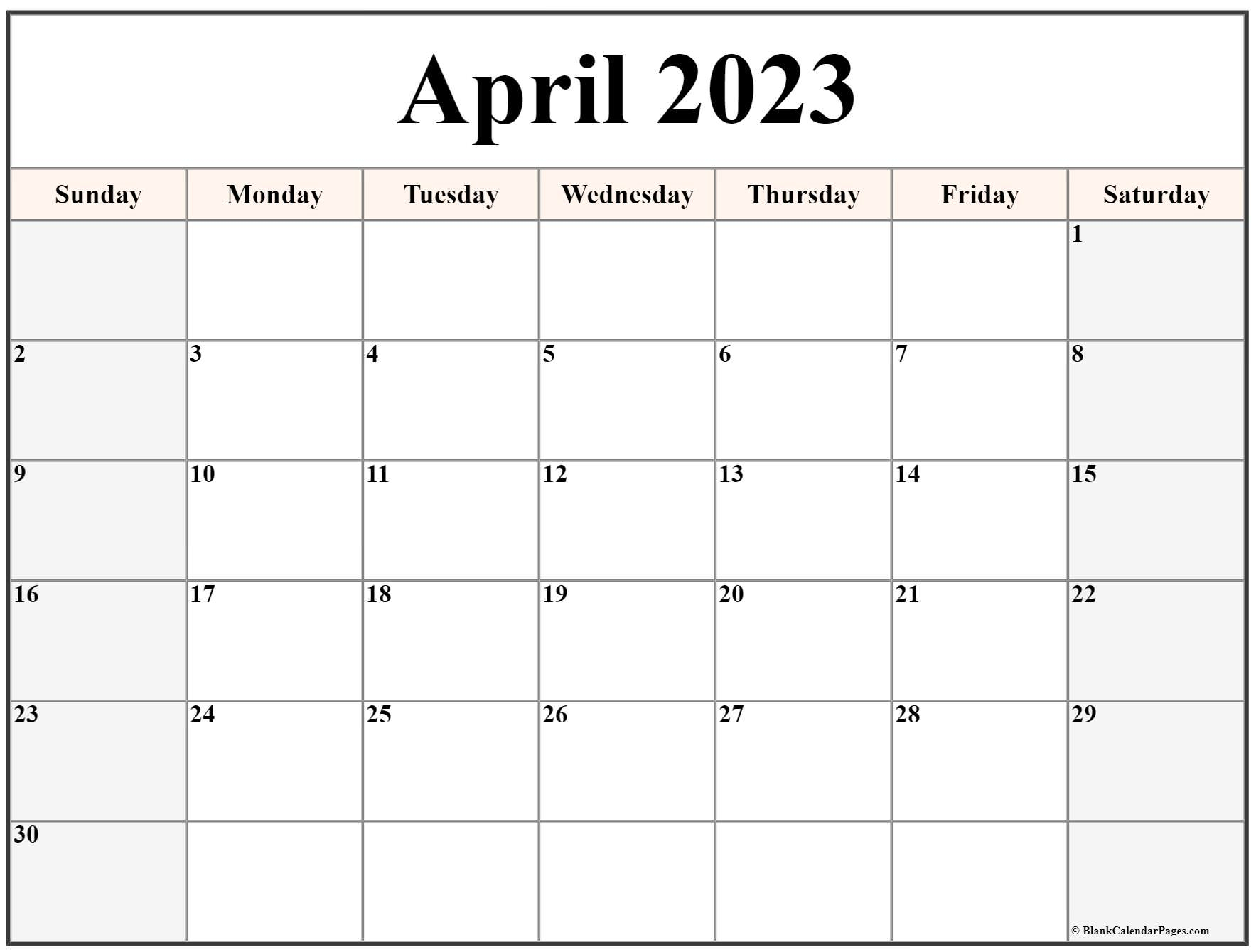 April 2023 Calendar Free Printable Calendar Templates