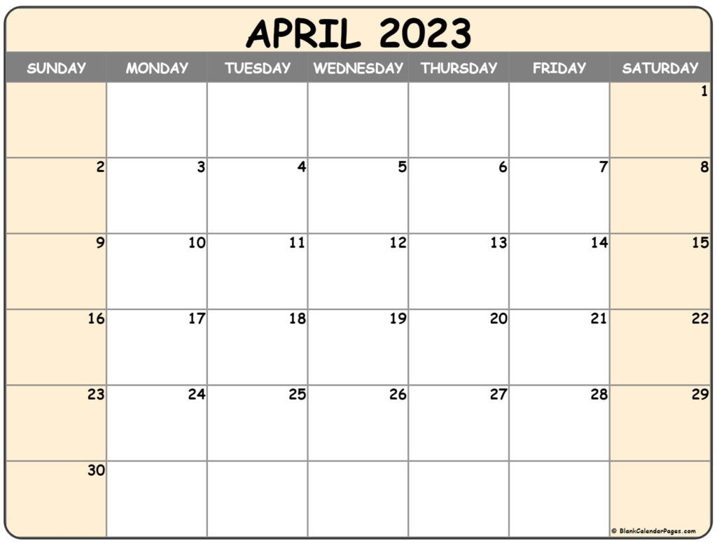 April 2023 Calendar Free Printable Calendar Templates